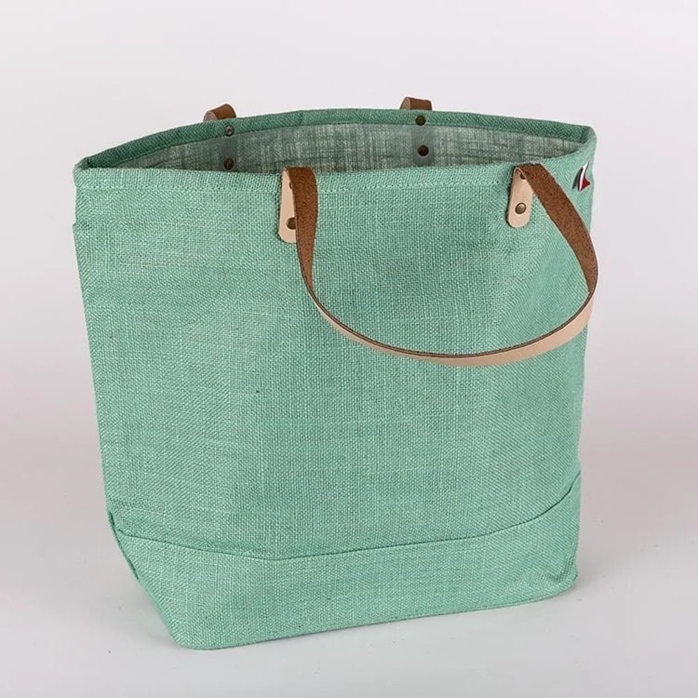 Shorebags Green Jute Tote Bag - Picture 2 of 10